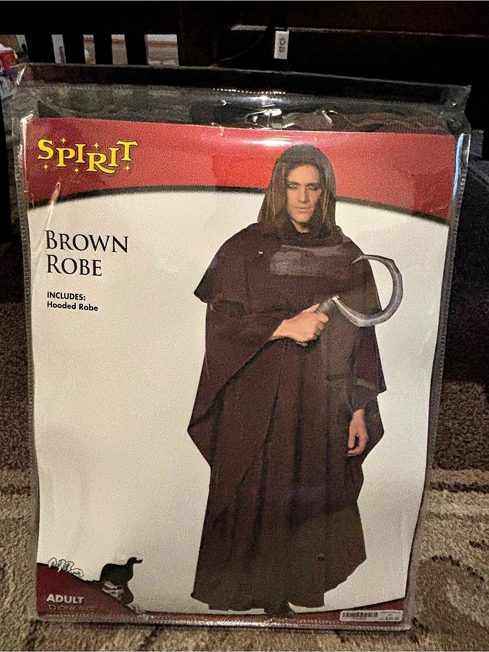 Spirit Halloween Brown Robe Adult Costume Brown